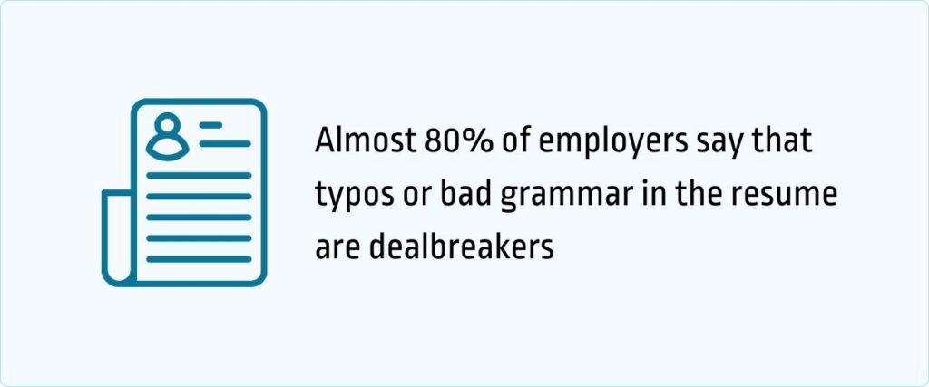 typos or bad grammar in resume