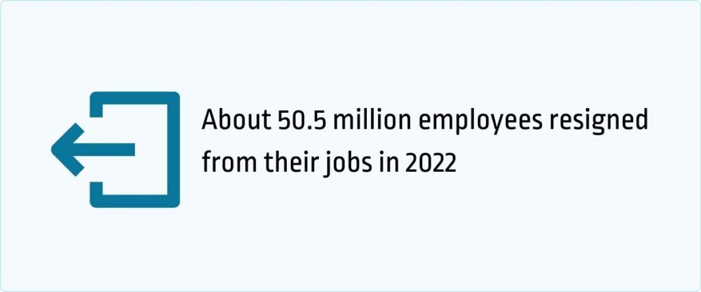 50.5 million employees resigned from their jobs in 2022