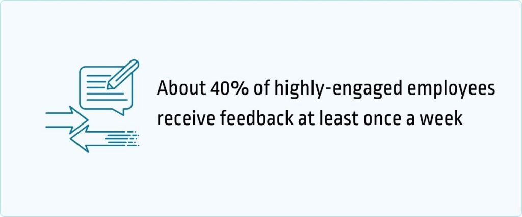 highly-engaged employees receive feedback at least once a week