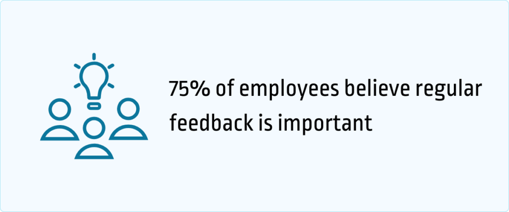 75% of employees believe regular feedback is important