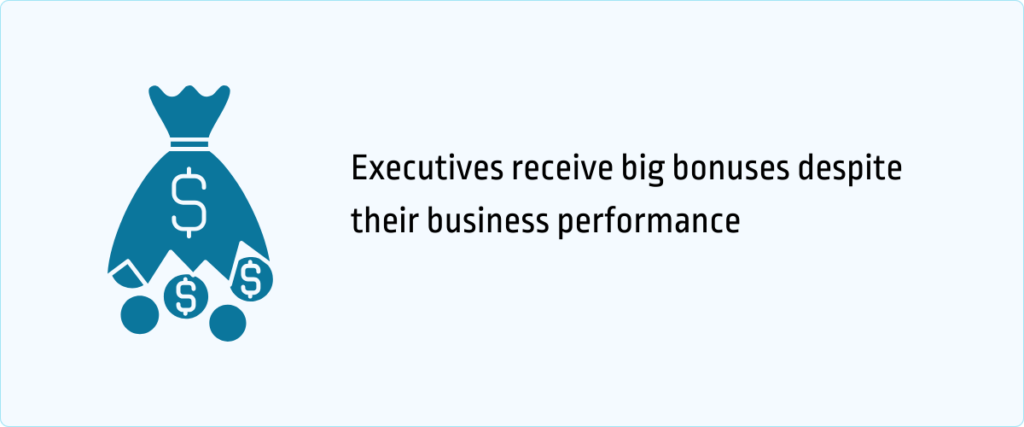 executives receive big bonuses