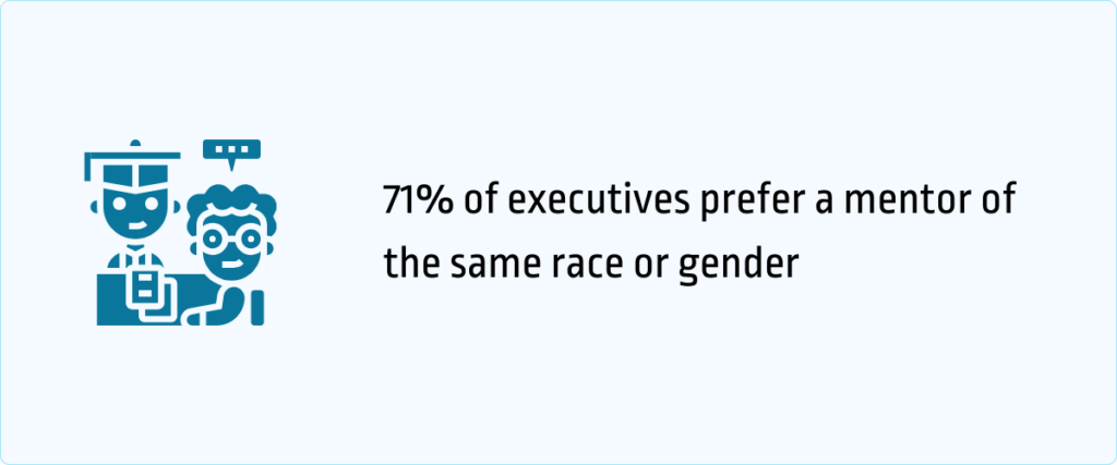 71% of executives prefer a mentor of the same race or gender