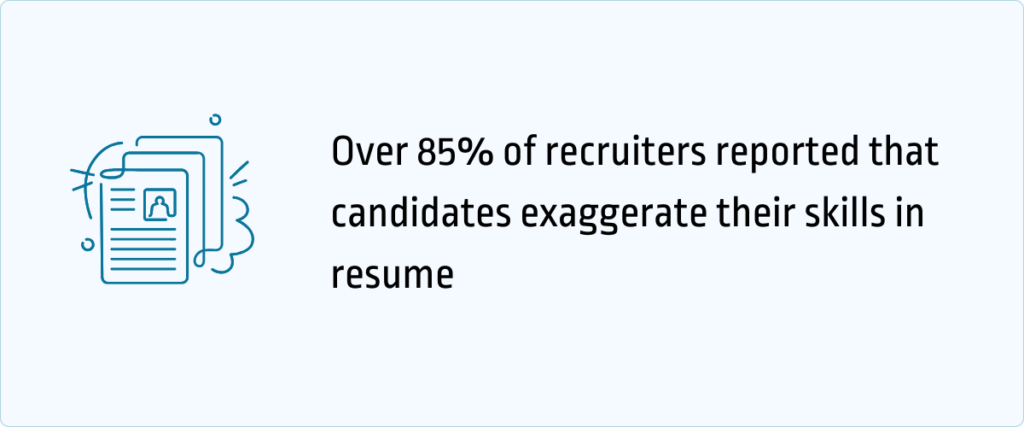 recruiters reported that candidates exaggerate their skills in resume