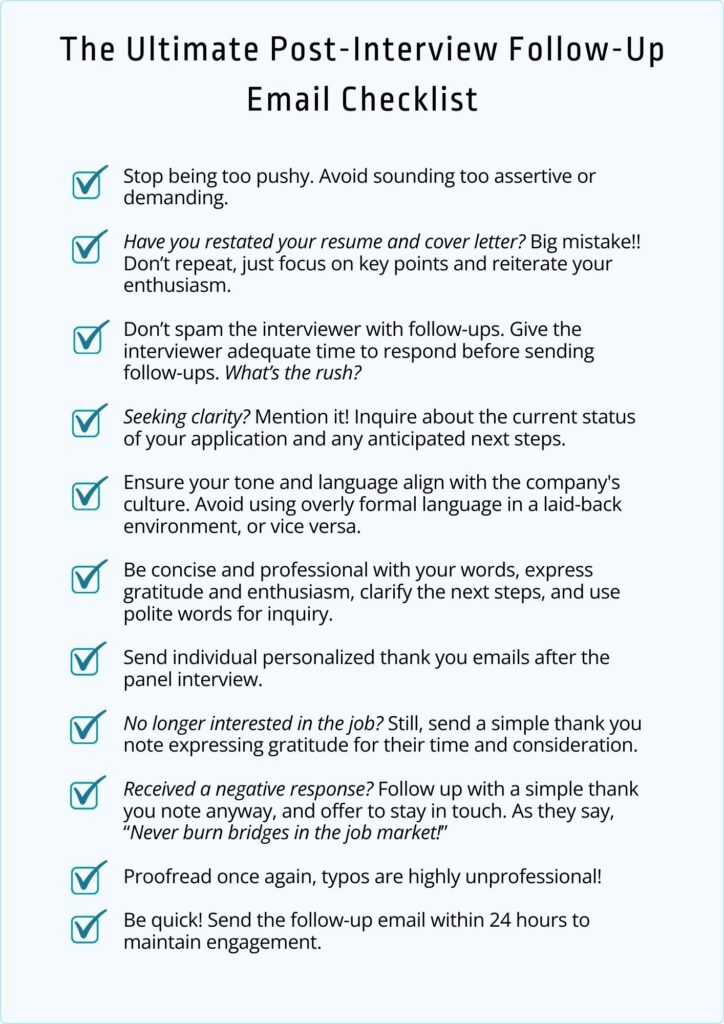 The Ultimate Post-Interview Follow-Up Email Checklist