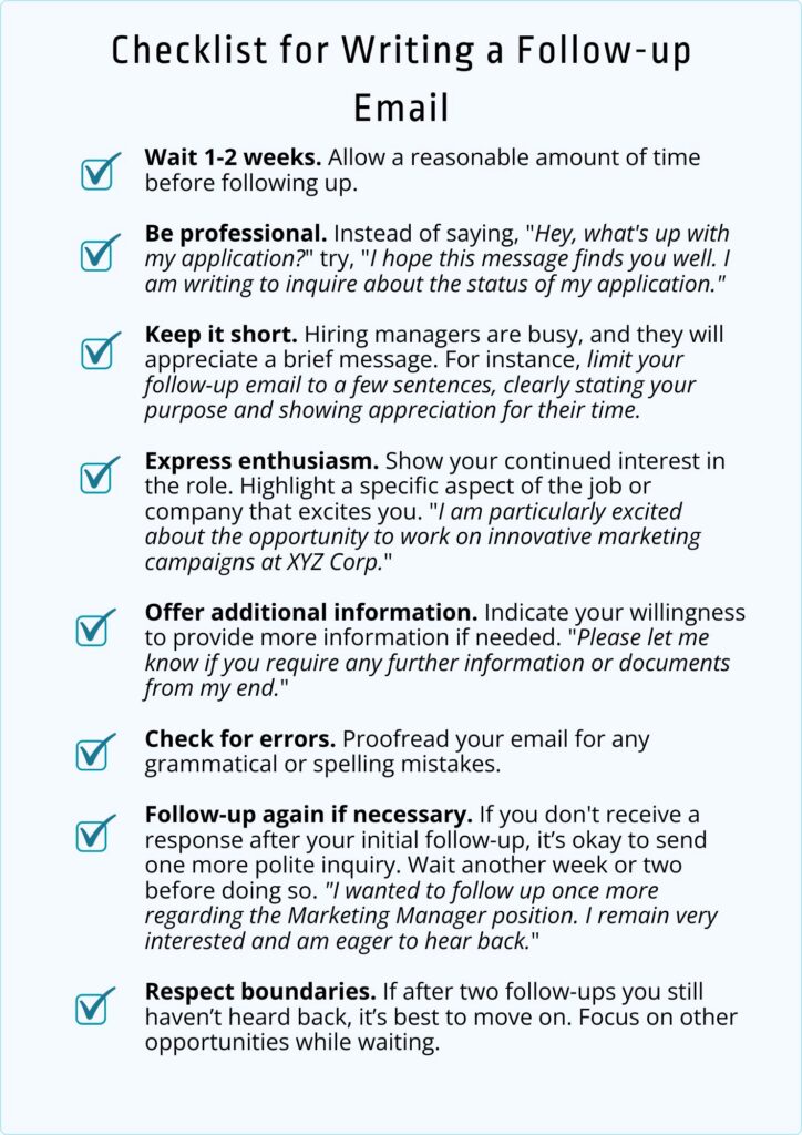 Checklist For Following Up On A Job Application