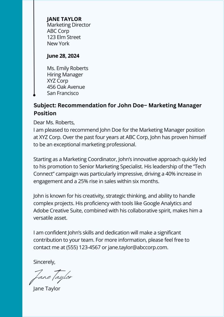 reference letter example