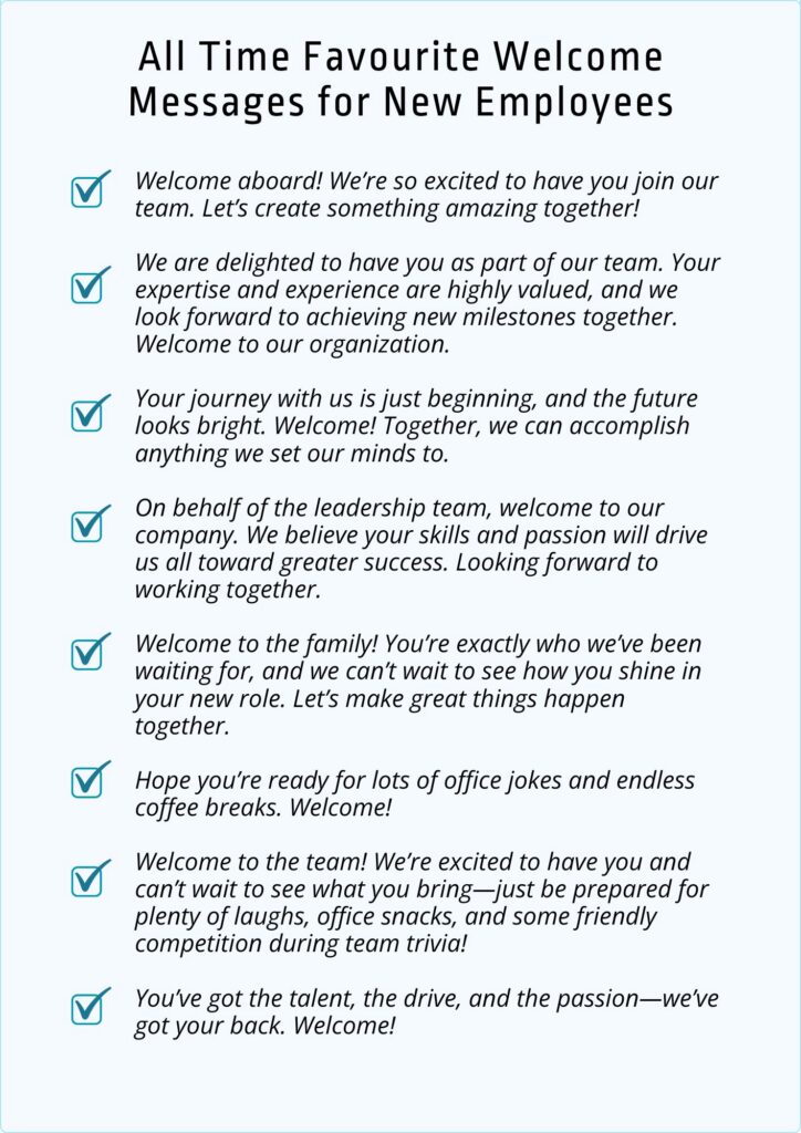 best welcome messages for new employees