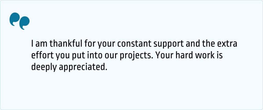 Thank You Message for Colleague