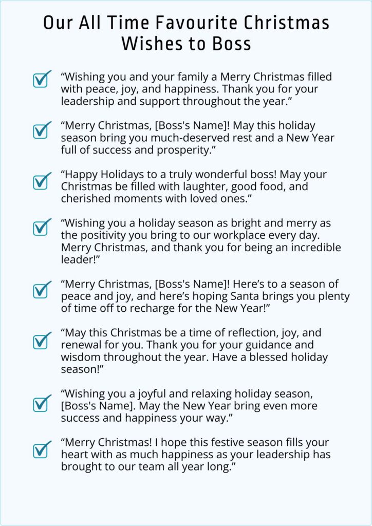 christmas wishes to boss