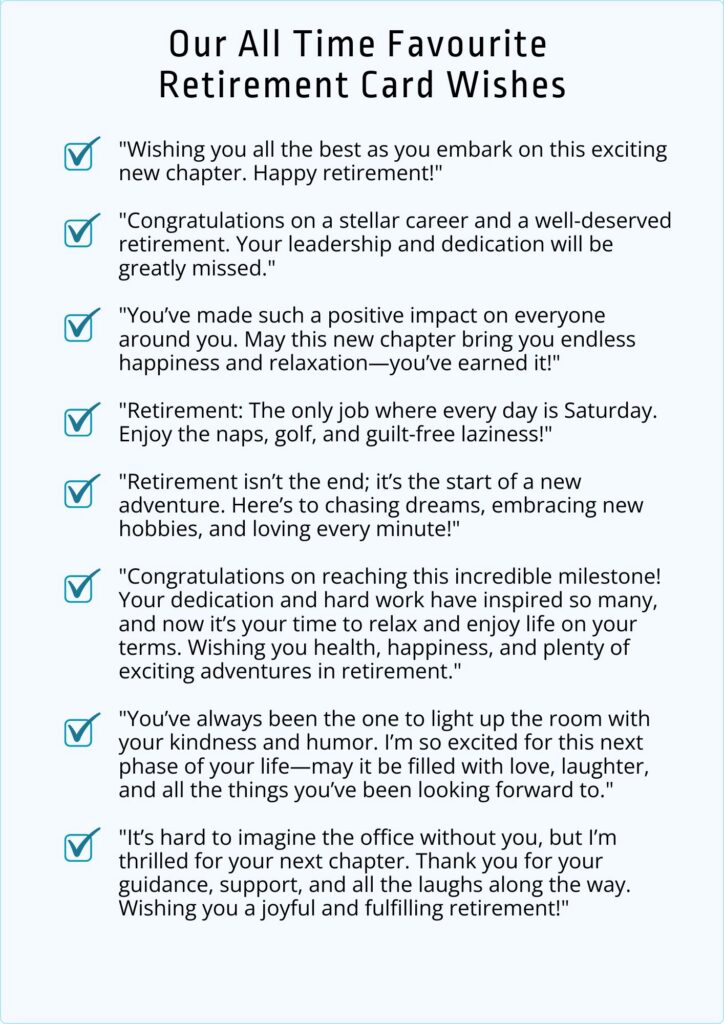 Thoughtful Wishes & Messages for Retirement Card